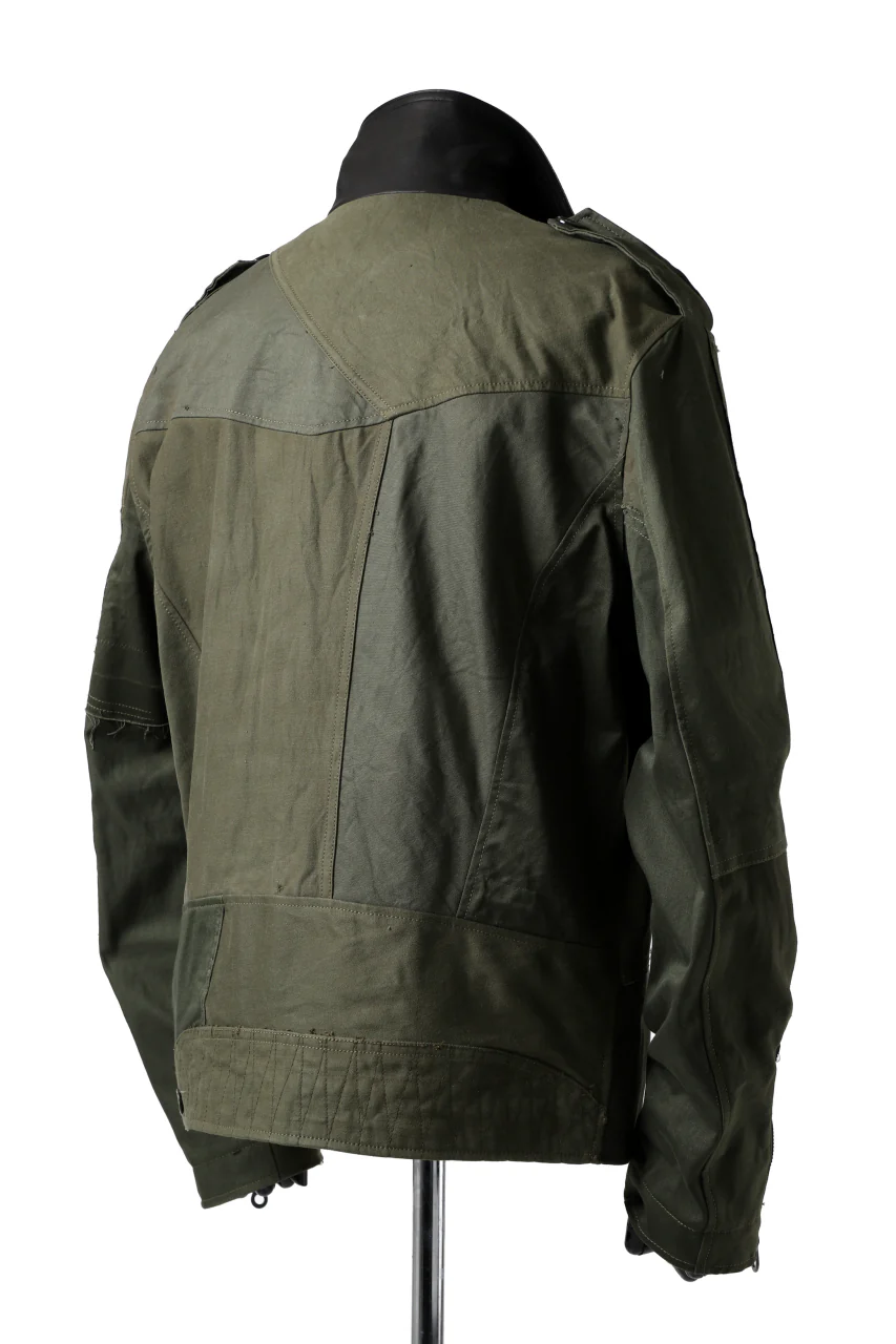 BACKLASH xx LOOM exclusive The Re-BUILD VINTAGE CUSTOM DOUBLE RIDERS JACKET (ARMY FIELD-A) - Image 6