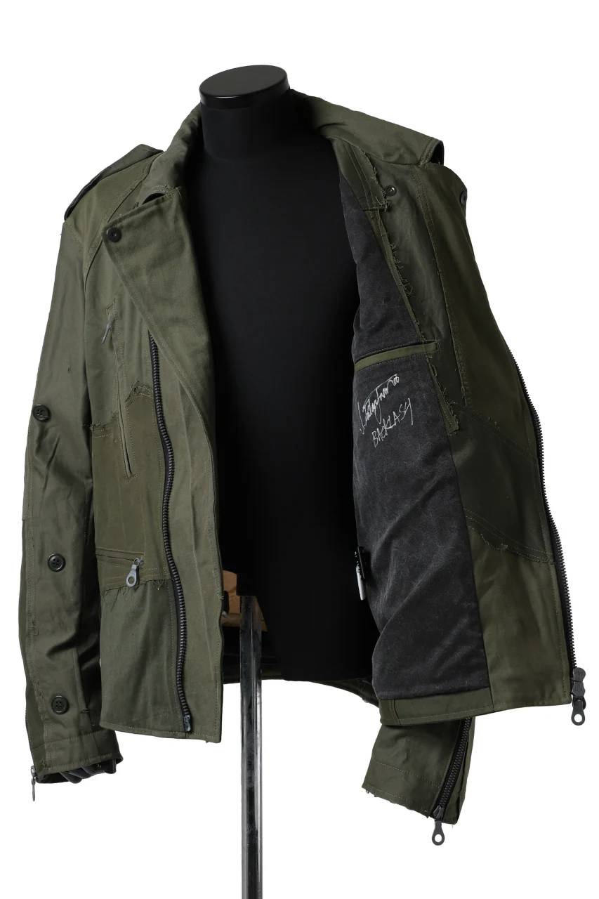 BACKLASH xx LOOM exclusive The Re-BUILD VINTAGE CUSTOM DOUBLE RIDERS JACKET (ARMY FIELD-A) - Image 7