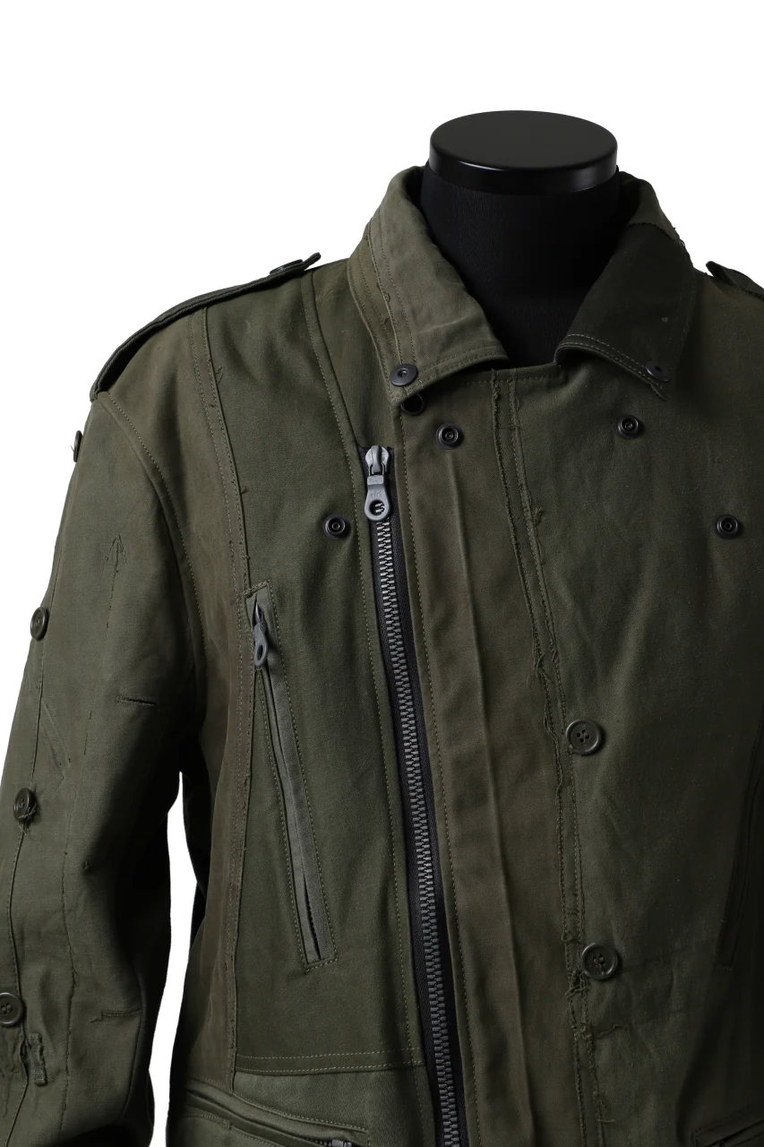 BACKLASH xx LOOM exclusive The Re-BUILD VINTAGE CUSTOM DOUBLE RIDERS JACKET (ARMY FIELD-B) - Image 10