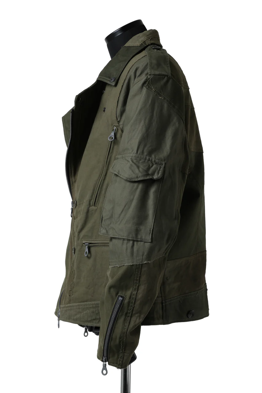 BACKLASH xx LOOM exclusive The Re-BUILD VINTAGE CUSTOM DOUBLE RIDERS JACKET (ARMY FIELD-B) - Image 6