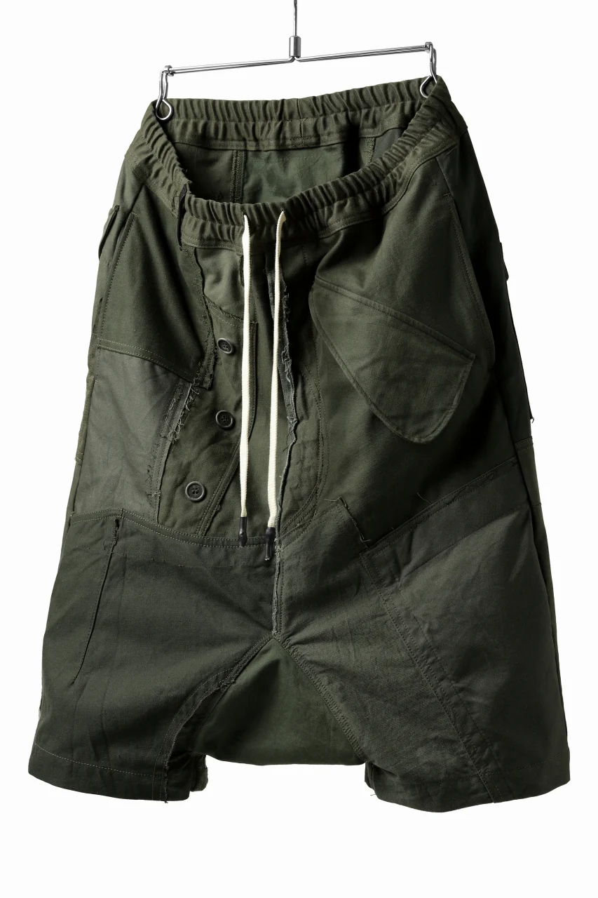 BACKLASH xx LOOM exclusive The Re-BUILD VINTAGE CUSTOM SARROUEL SHORTS (ARMY FIELD-B) - Image 3