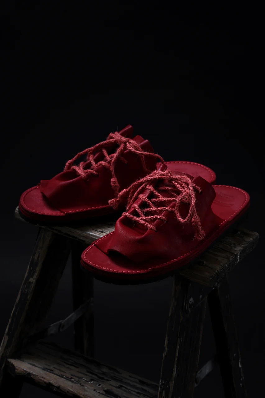 BACKLASH xx TOKYOSANDAL DRAPE FITTED SANDAL / DOUBLE SHOULDER OBJECT DYED (RED)　 - Image 2