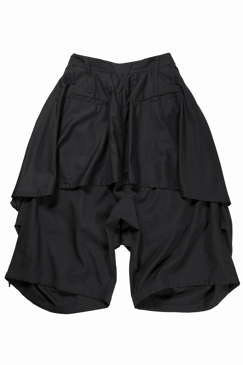 beauty : beast 8Q LAYERED SUPER WIDE SAROUEL PANTS (BLACK) - Image 2