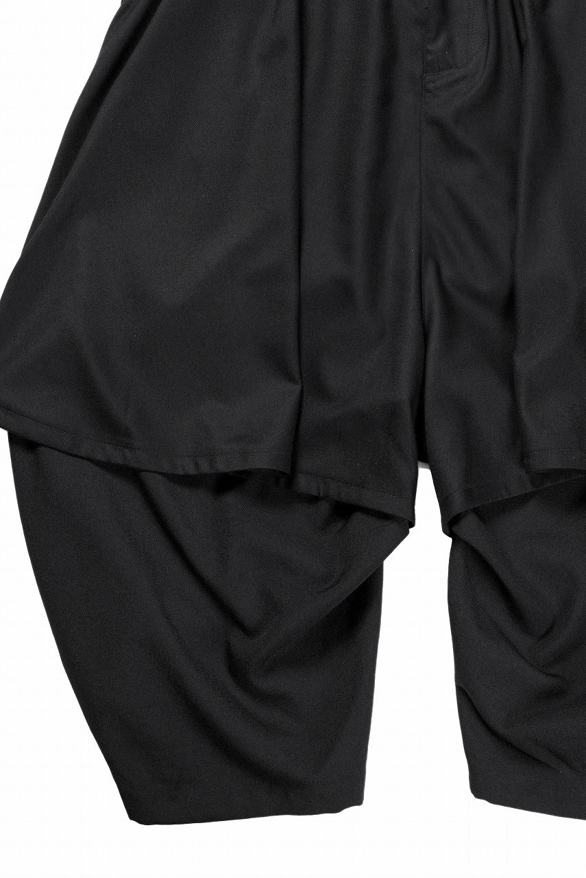 beauty : beast 8Q LAYERED SUPER WIDE SAROUEL PANTS (BLACK) - Image 5