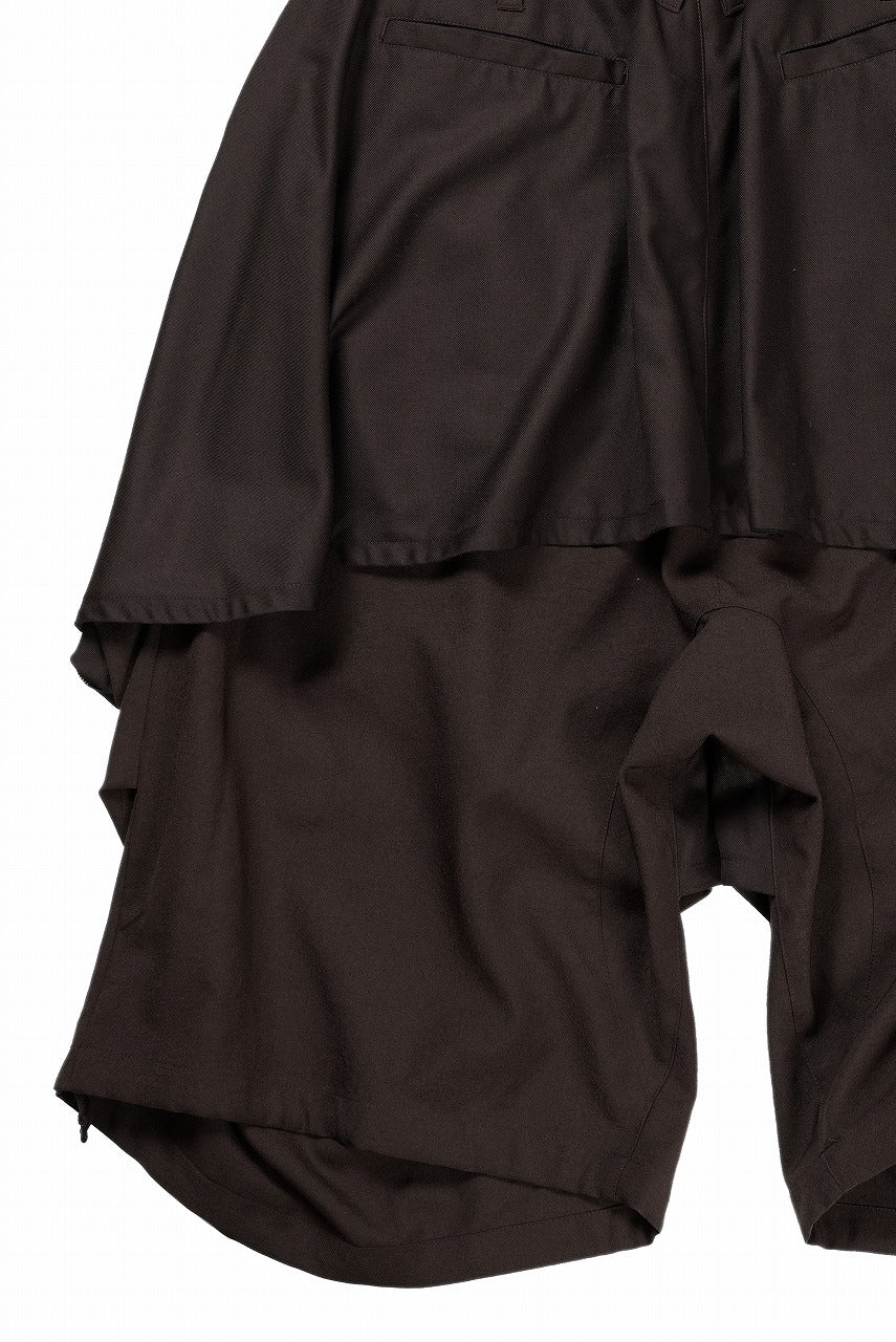 beauty : beast 8Q LAYERED SUPER WIDE SAROUEL PANTS (BROWN) - Image 11
