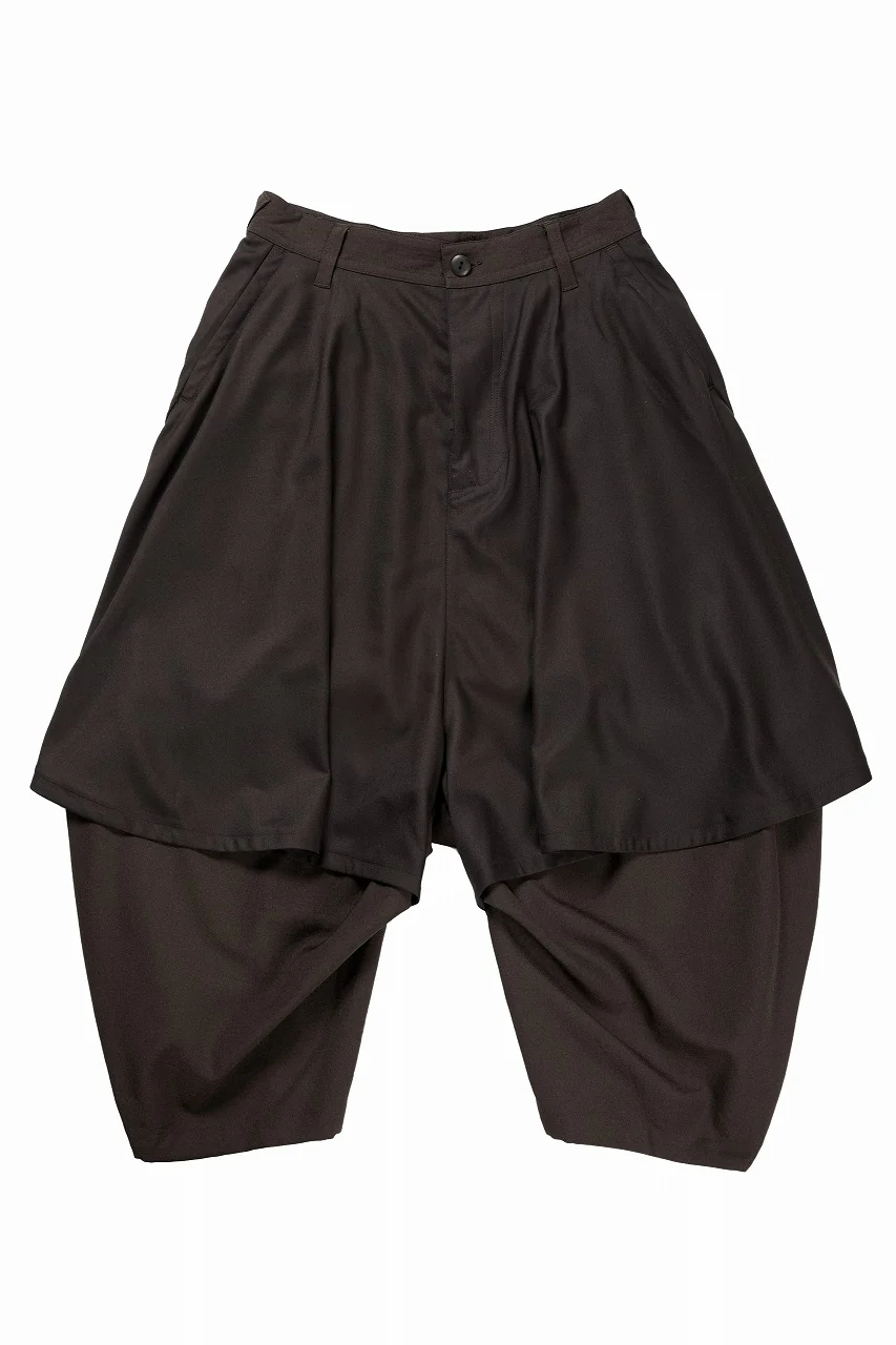 beauty : beast 8Q LAYERED SUPER WIDE SAROUEL PANTS (BROWN) - Image 4