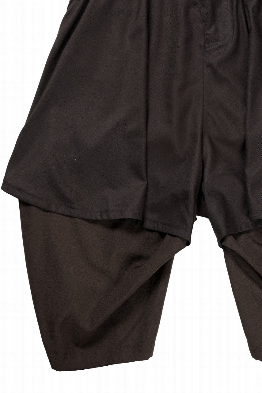 beauty : beast 8Q LAYERED SUPER WIDE SAROUEL PANTS (BROWN) - Image 7