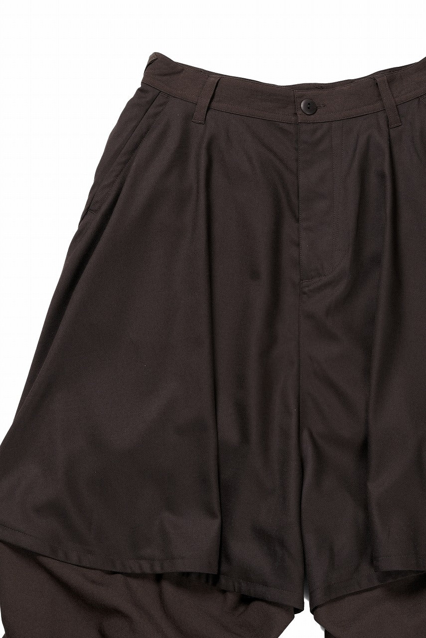 beauty : beast 8Q LAYERED SUPER WIDE SAROUEL PANTS (BROWN) - Image 9