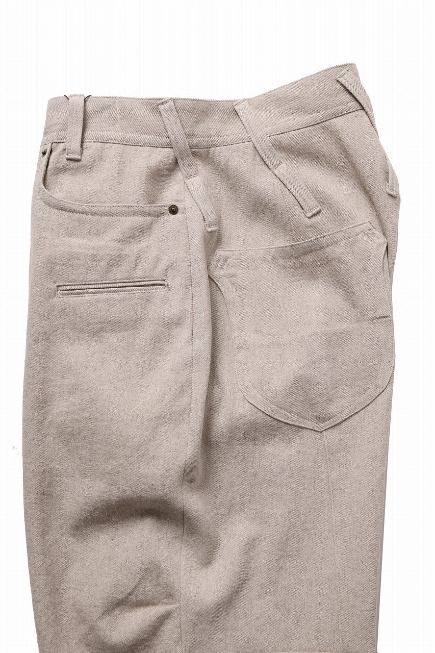 beauty : beast 8Q PUSSY PANTS / COTTON FLAX TWILL (BEIGE) - Image 11
