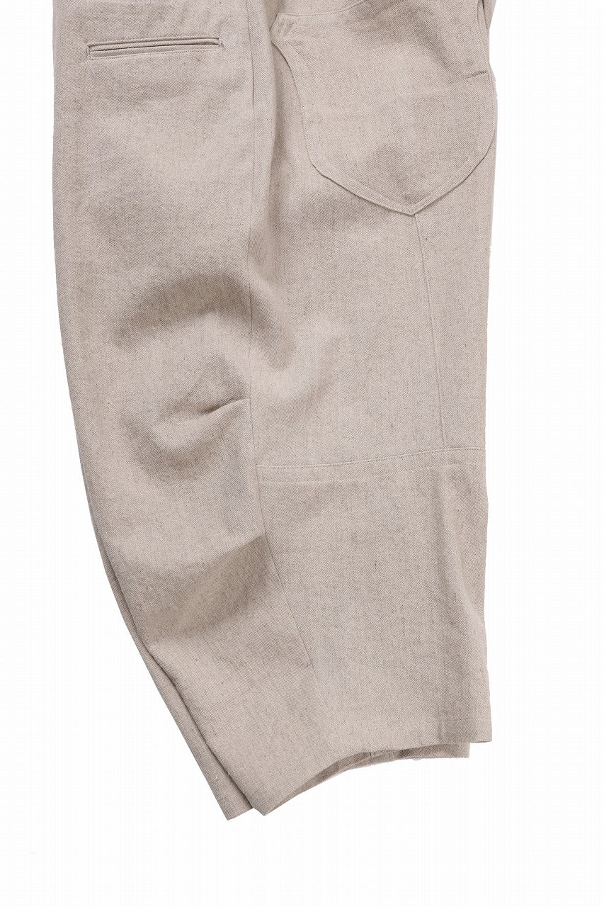 beauty : beast 8Q PUSSY PANTS / COTTON FLAX TWILL (BEIGE) - Image 12