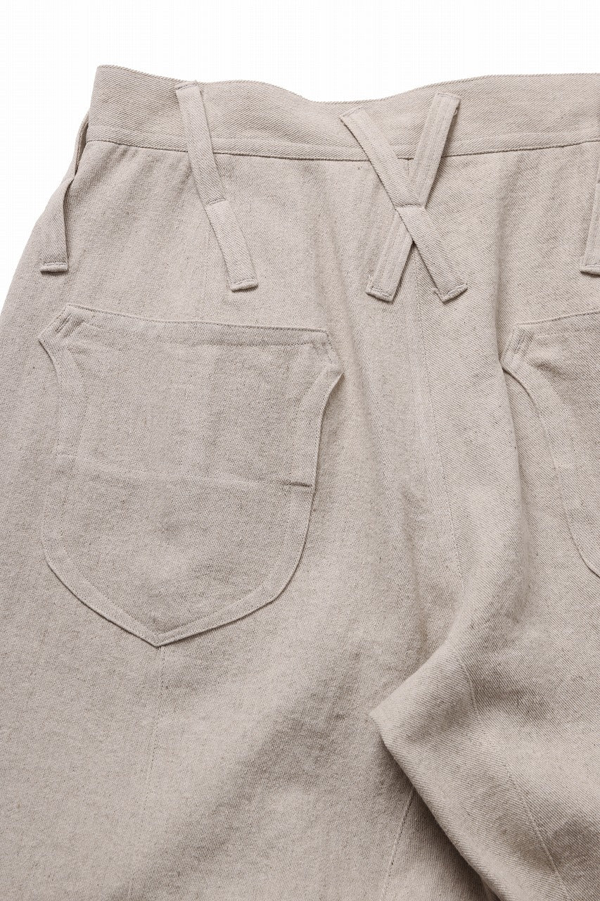 beauty : beast 8Q PUSSY PANTS / COTTON FLAX TWILL (BEIGE) - Image 13
