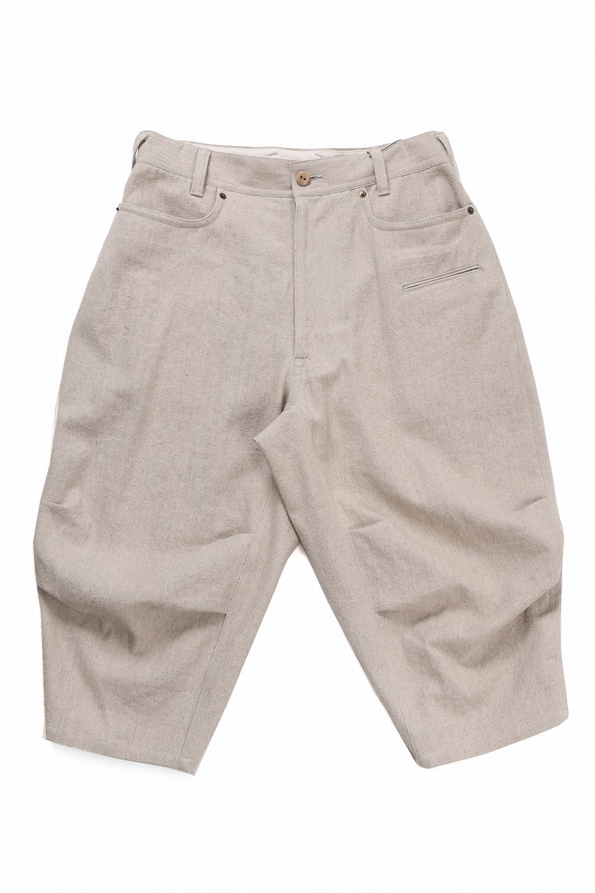 beauty : beast 8Q PUSSY PANTS / COTTON FLAX TWILL (BEIGE) - Image 2