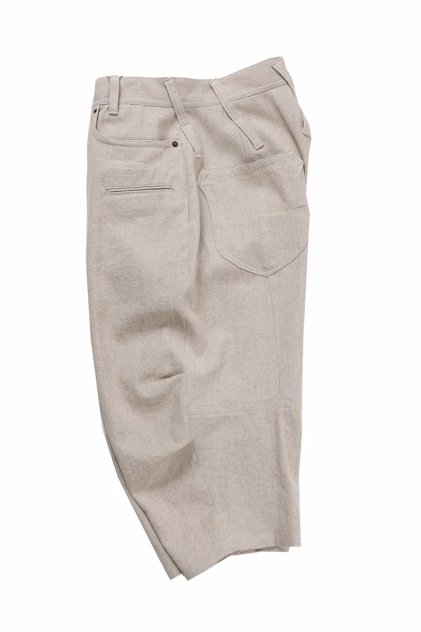 beauty : beast 8Q PUSSY PANTS / COTTON FLAX TWILL (BEIGE) - Image 3