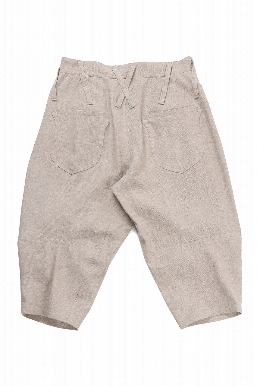 beauty : beast 8Q PUSSY PANTS / COTTON FLAX TWILL (BEIGE) - Image 4