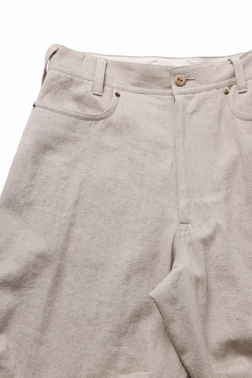 beauty : beast 8Q PUSSY PANTS / COTTON FLAX TWILL (BEIGE) - Image 6