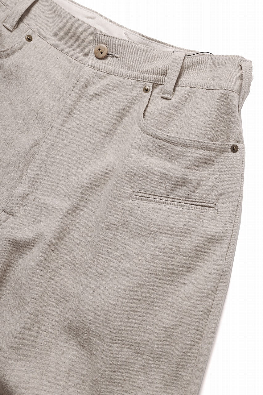 beauty : beast 8Q PUSSY PANTS / COTTON FLAX TWILL (BEIGE) - Image 7
