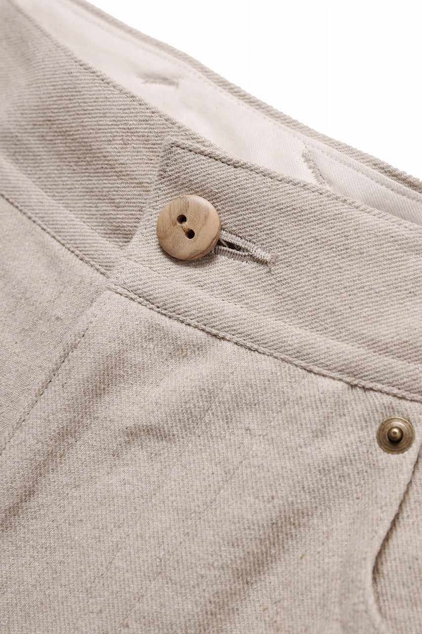 beauty : beast 8Q PUSSY PANTS / COTTON FLAX TWILL (BEIGE) - Image 9