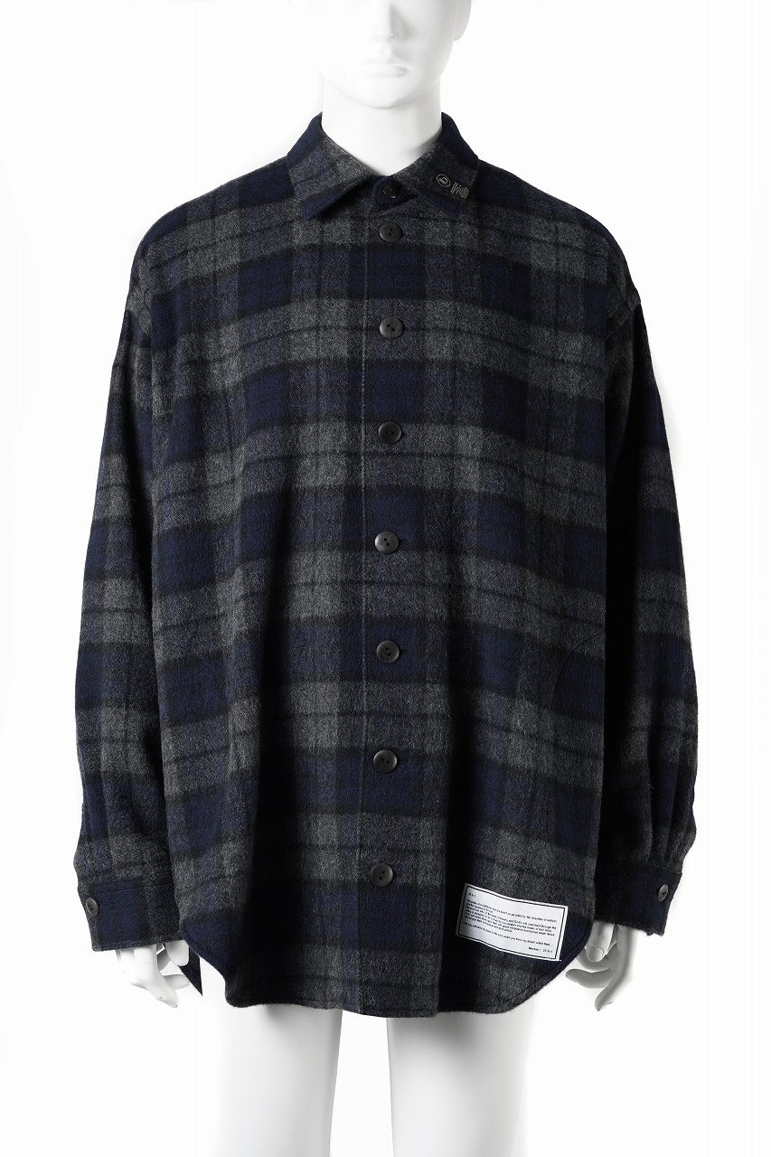 beauty : beast BEAVER TARTAN CHECK SHIRT (CHARCOAL CHECK)