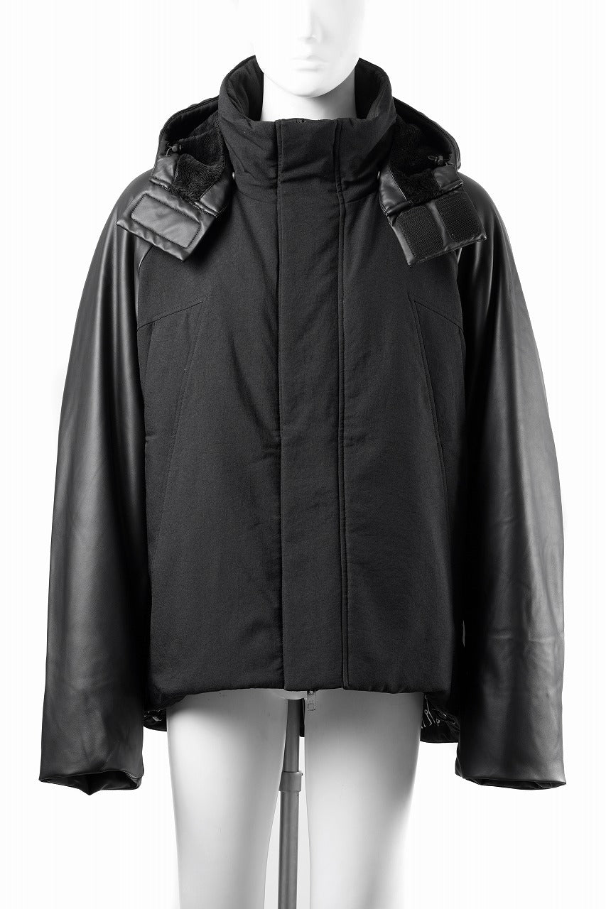 beauty : beast CONTRAST SLEEVE PADDED BLOUSON (BLACK) - Image 2