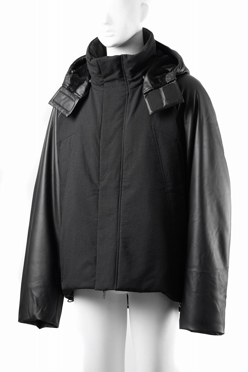 beauty : beast CONTRAST SLEEVE PADDED BLOUSON (BLACK) - Image 3
