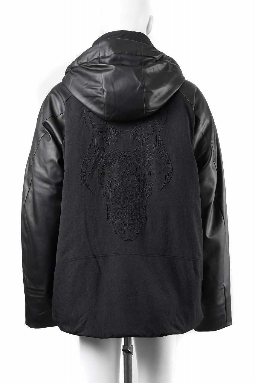 beauty : beast CONTRAST SLEEVE PADDED BLOUSON (BLACK) - Image 4