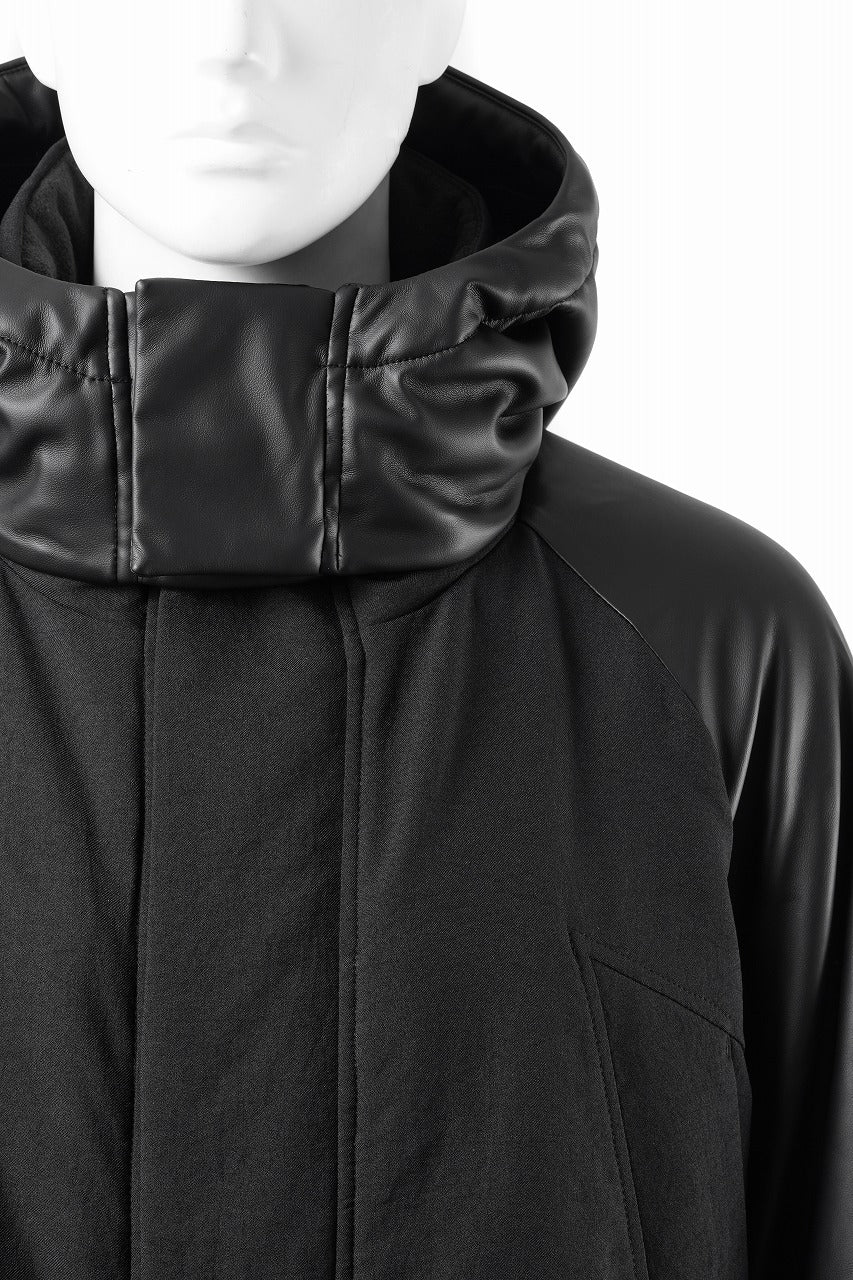 beauty : beast CONTRAST SLEEVE PADDED BLOUSON (BLACK) - Image 5
