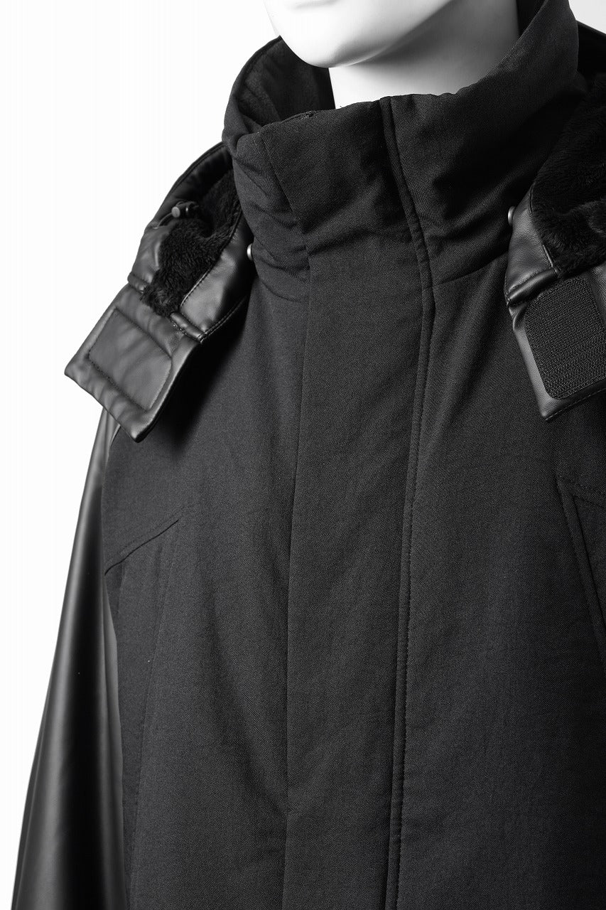 beauty : beast CONTRAST SLEEVE PADDED BLOUSON (BLACK) - Image 7