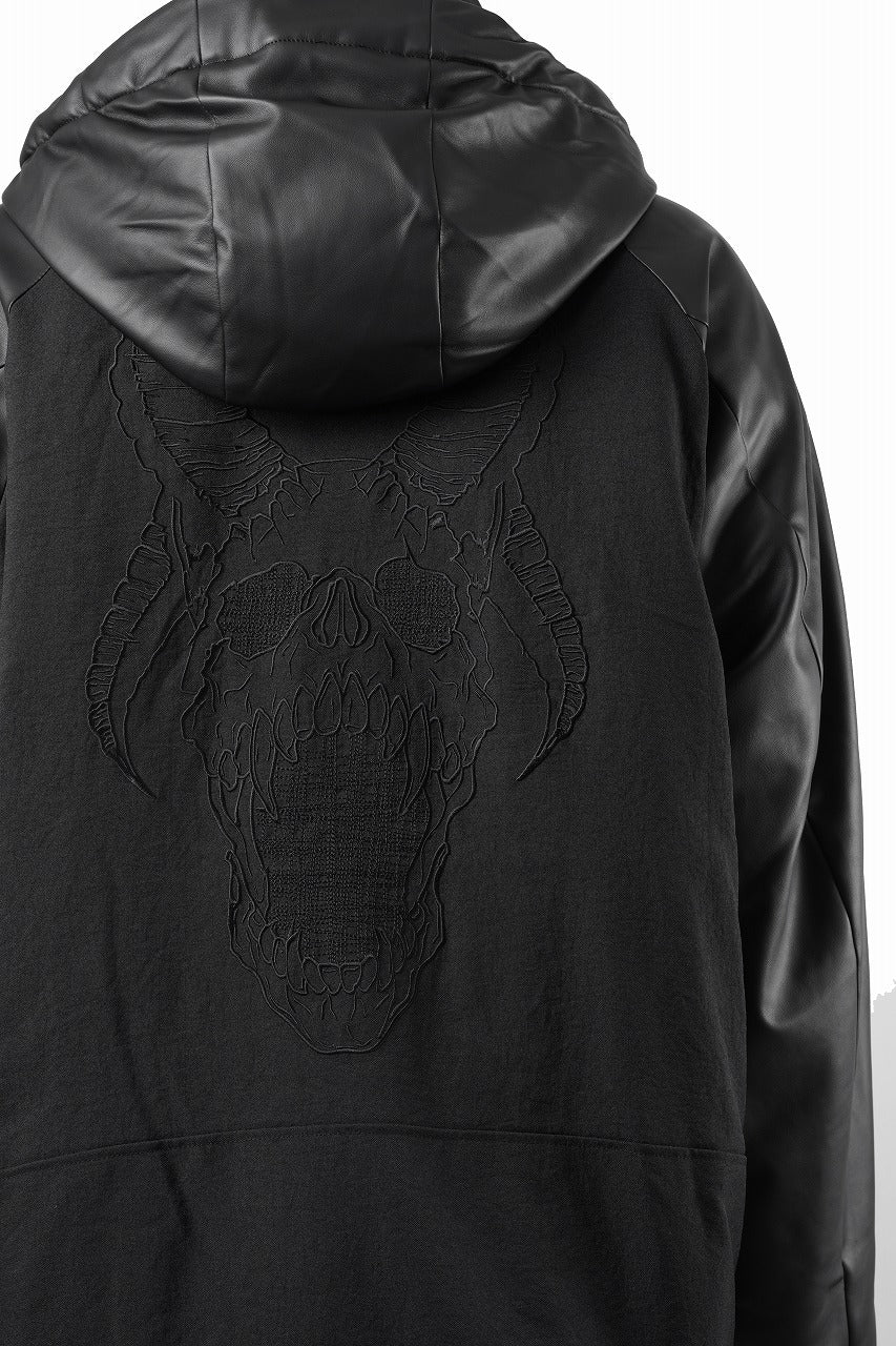 beauty : beast CONTRAST SLEEVE PADDED BLOUSON (BLACK) - Image 8