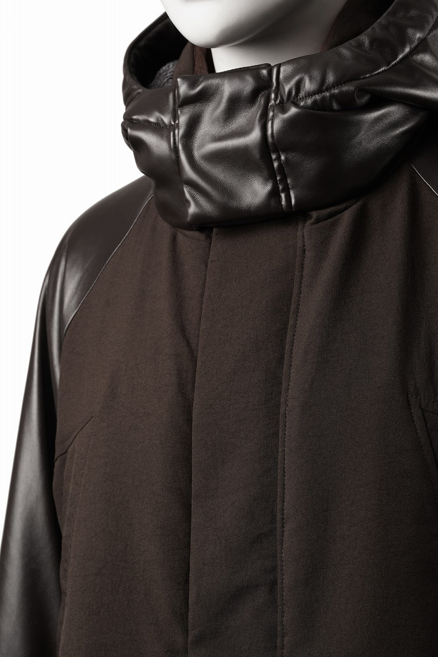 beauty : beast CONTRAST SLEEVE PADDED BLOUSON (BROWN) - Image 6