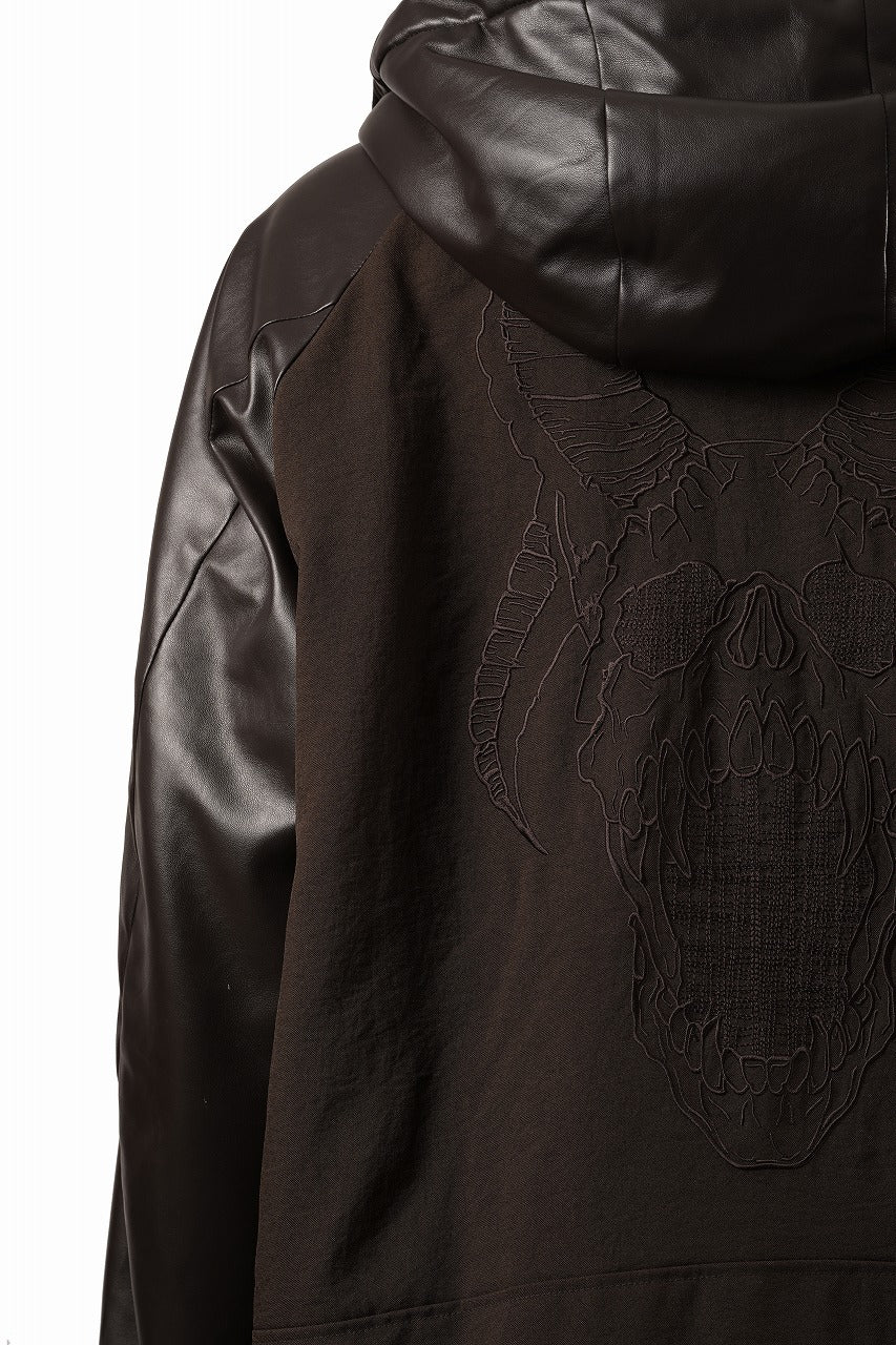 beauty : beast CONTRAST SLEEVE PADDED BLOUSON (BROWN) - Image 7