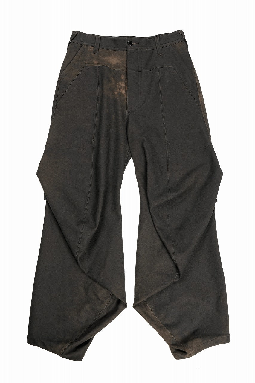 beauty : beast CROISSANT FLARE DOUBLE POCKET PANTS / PIGMENT PRINT VERSION (BROWN) - Image 2