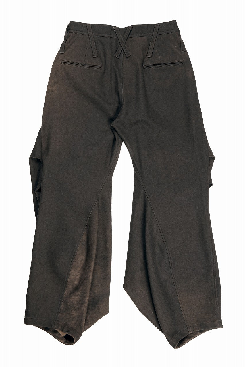 beauty : beast CROISSANT FLARE DOUBLE POCKET PANTS / PIGMENT PRINT VERSION (BROWN) - Image 3