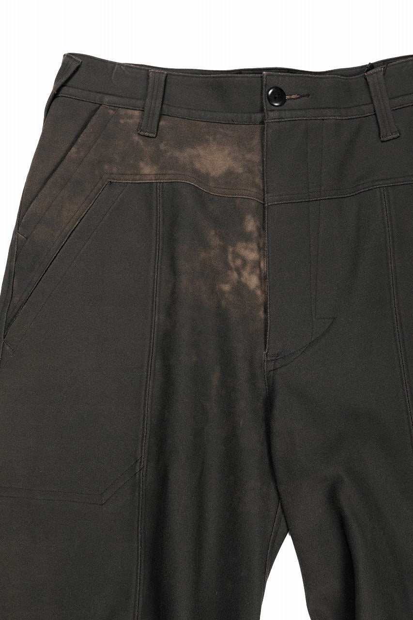 beauty : beast CROISSANT FLARE DOUBLE POCKET PANTS / PIGMENT PRINT VERSION (BROWN) - Image 4