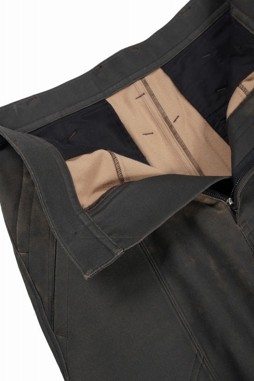 beauty : beast CROISSANT FLARE DOUBLE POCKET PANTS / PIGMENT PRINT VERSION (BROWN) - Image 6