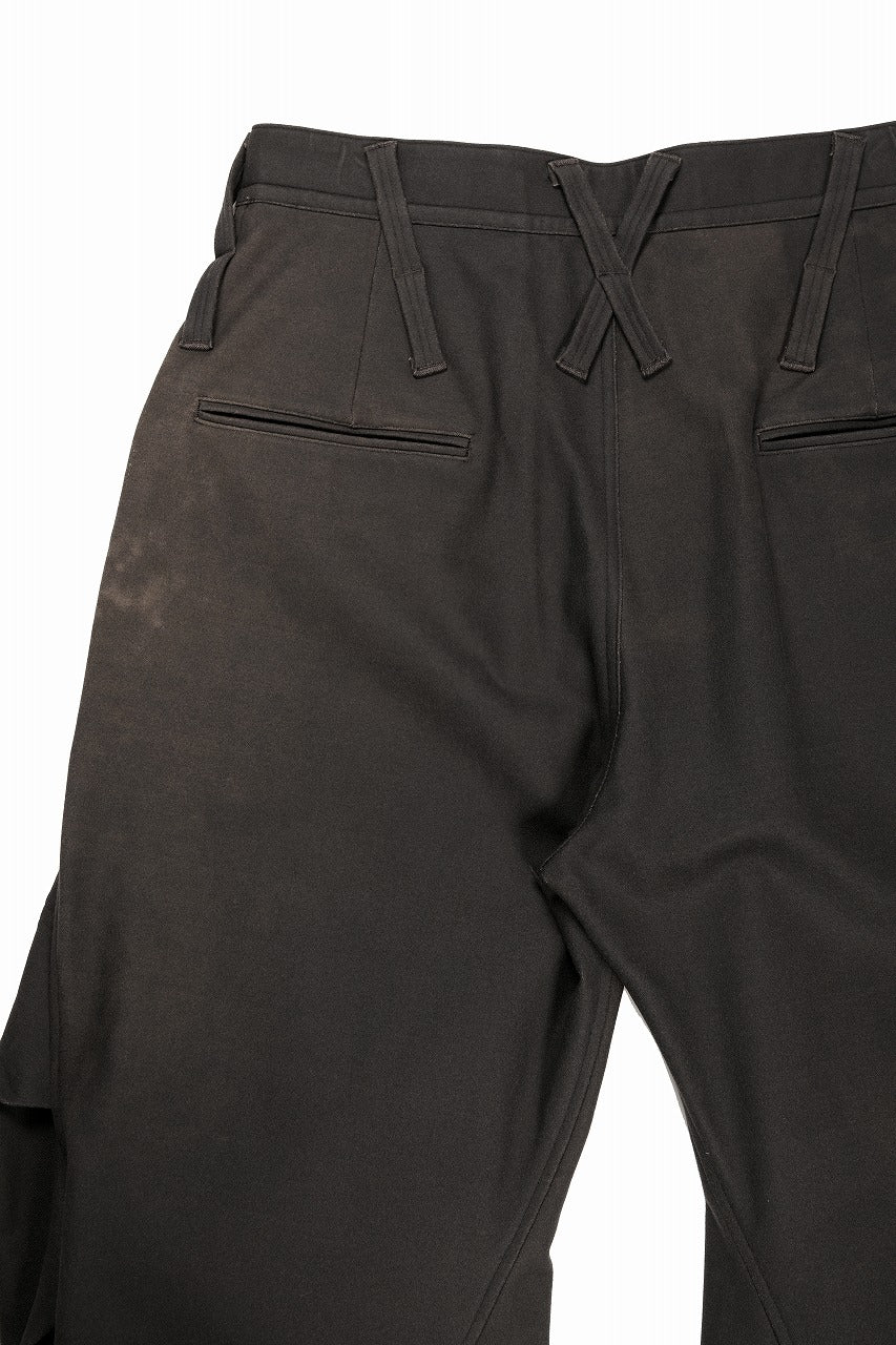 beauty : beast CROISSANT FLARE DOUBLE POCKET PANTS / PIGMENT PRINT VERSION (BROWN) - Image 8