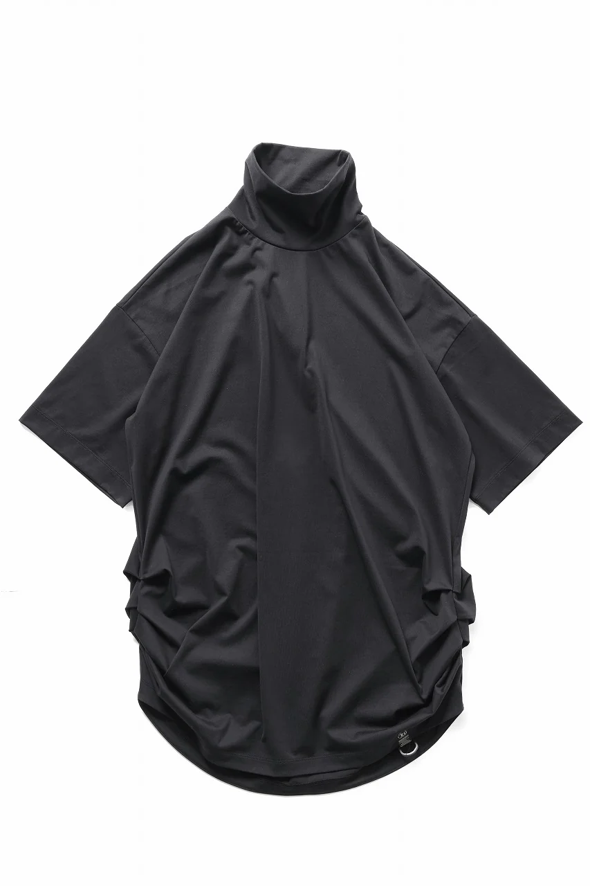beauty : beast CRUMPLED NECK S/S TOP (BLACK) - Image 2