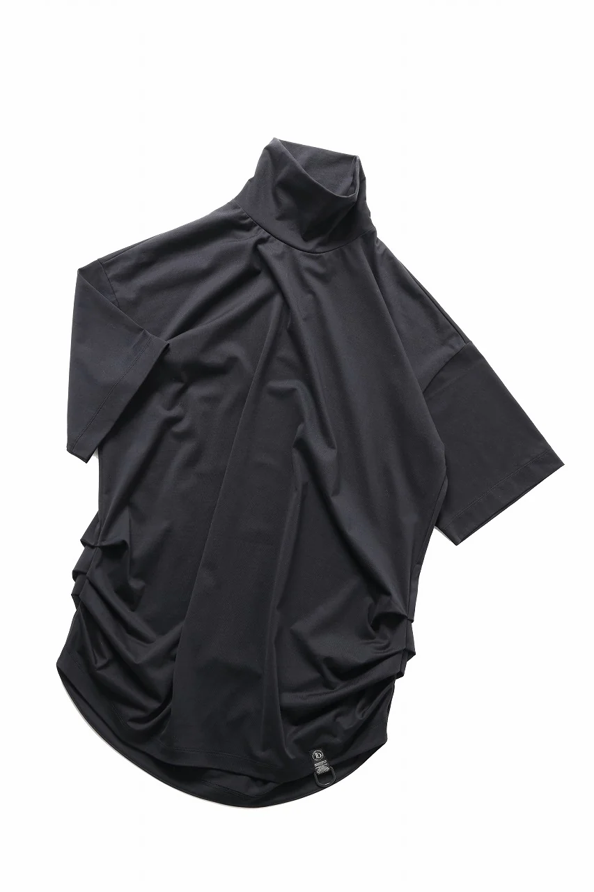 beauty : beast CRUMPLED NECK S/S TOP (BLACK) - Image 3