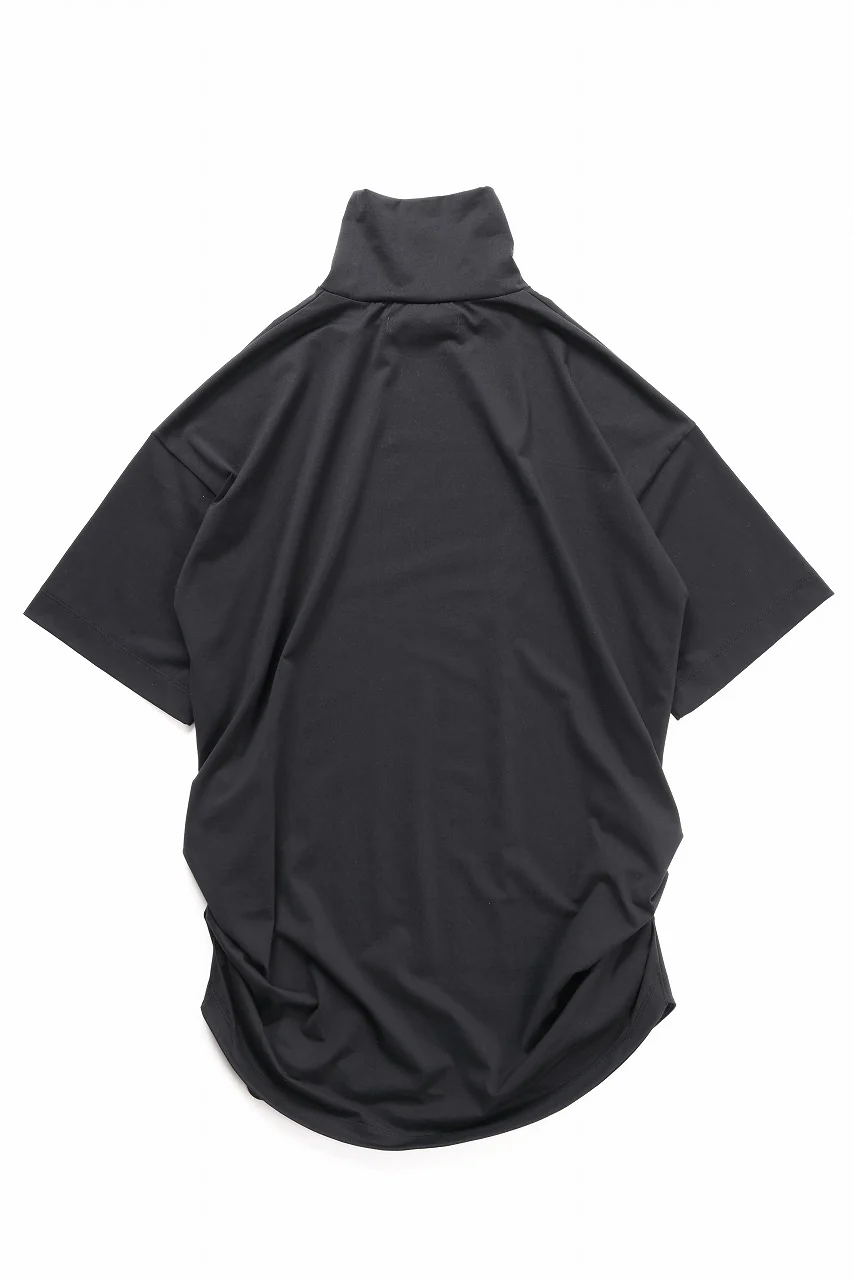 beauty : beast CRUMPLED NECK S/S TOP (BLACK) - Image 4