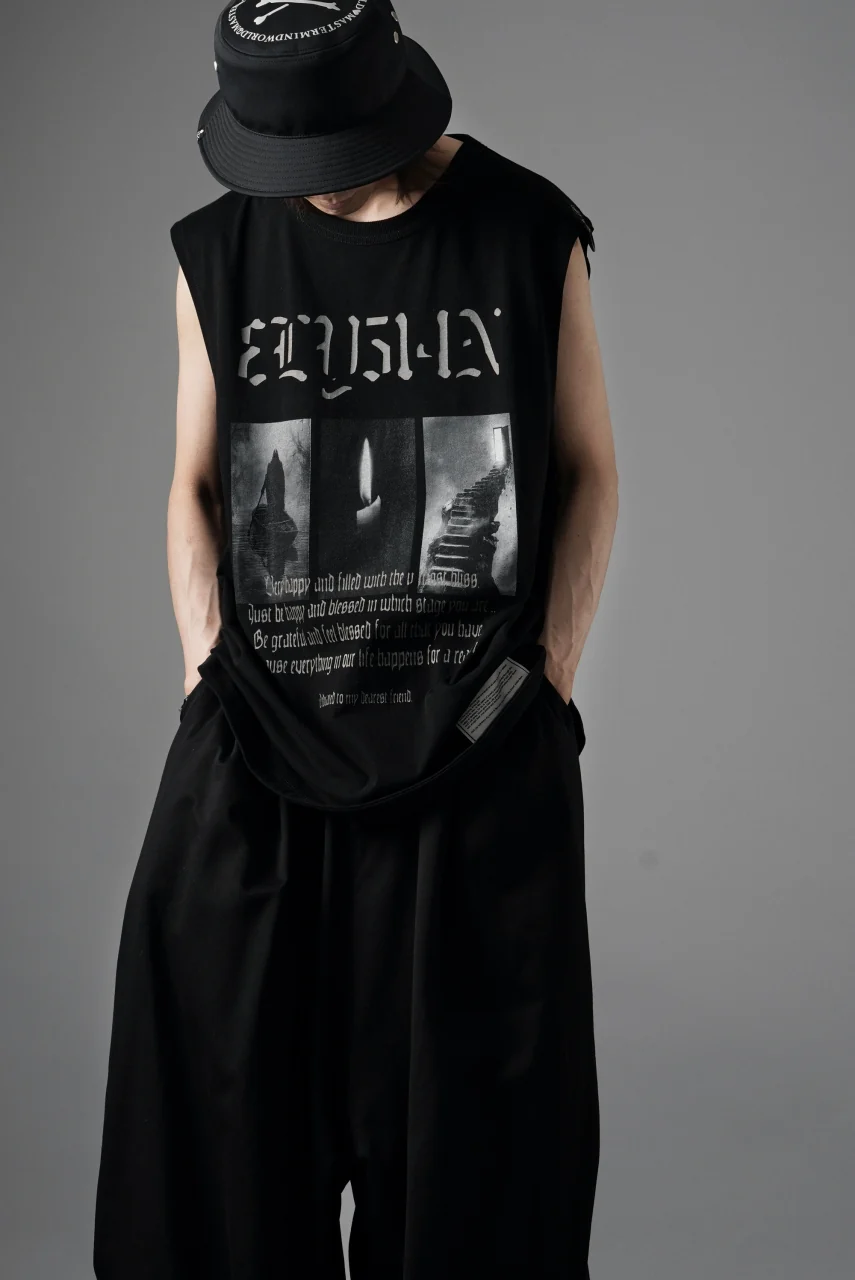 beauty : beast ESSENTIAL GRAPHIC LINE SLEEVELESS TEE (ELYSIAN / BLACK) - Image 10