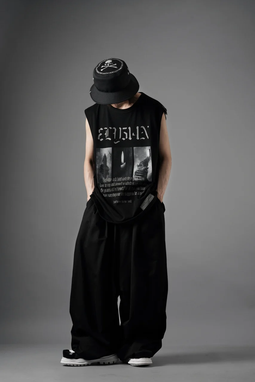 beauty : beast ESSENTIAL GRAPHIC LINE SLEEVELESS TEE (ELYSIAN / BLACK) - Image 11