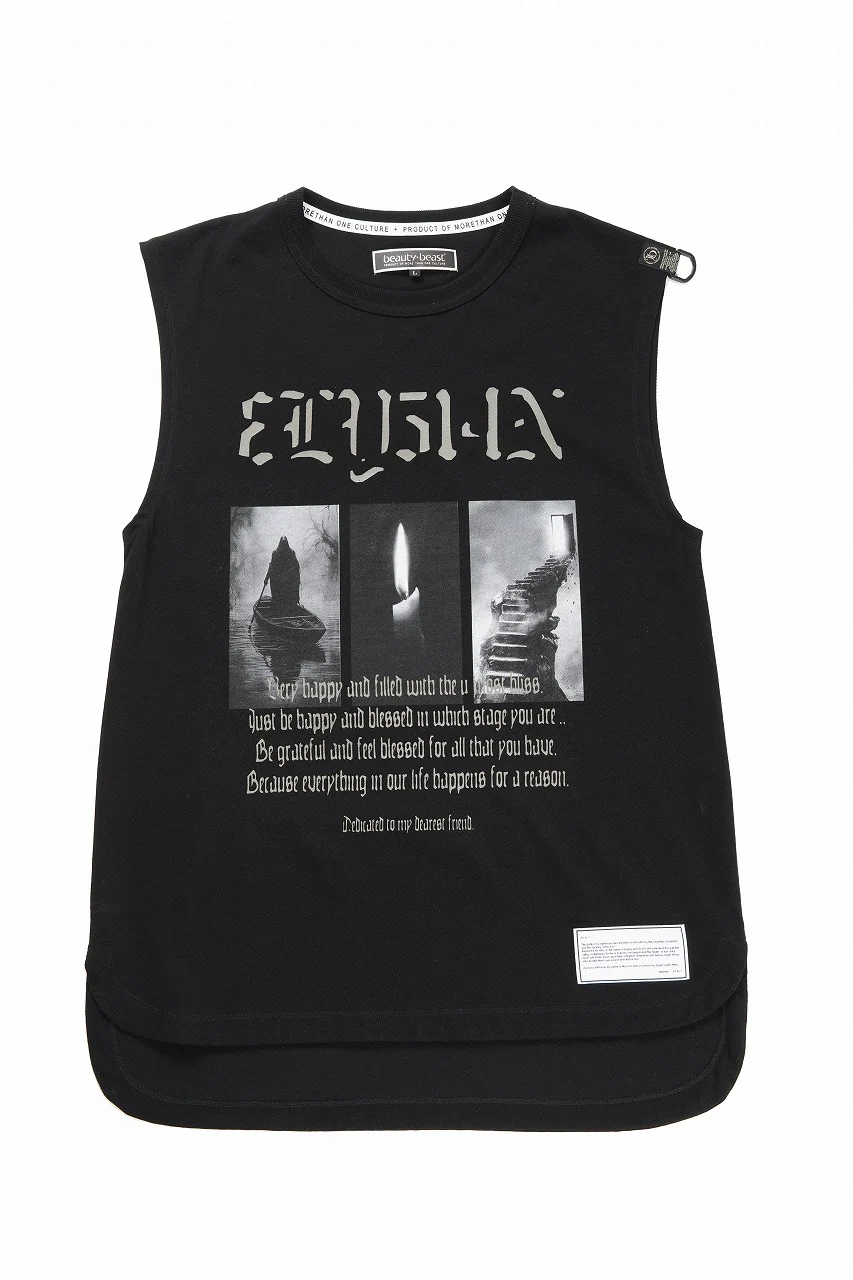 beauty : beast ESSENTIAL GRAPHIC LINE SLEEVELESS TEE (ELYSIAN / BLACK) - Image 2