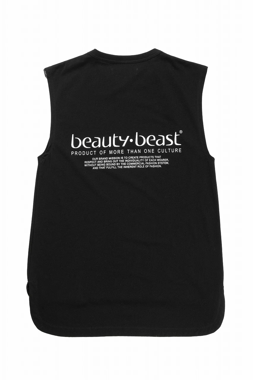 beauty : beast ESSENTIAL GRAPHIC LINE SLEEVELESS TEE (ELYSIAN / BLACK) - Image 3