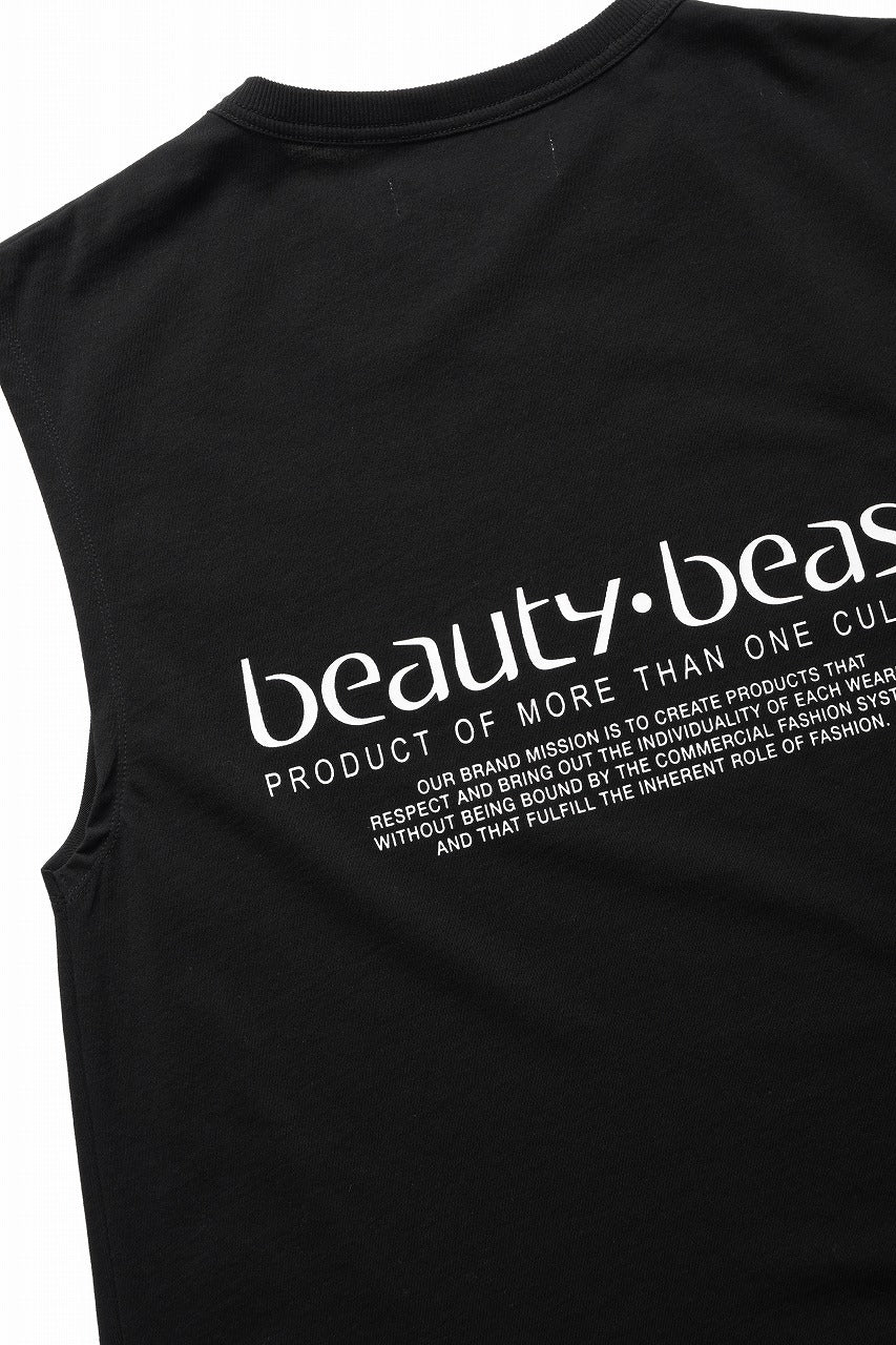 beauty : beast ESSENTIAL GRAPHIC LINE SLEEVELESS TEE (ELYSIAN / BLACK) - Image 8
