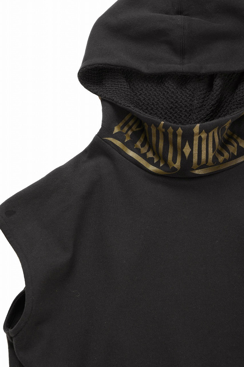 beauty : beast ESSENTIAL SLEEVELESS HI-HOODIE (BLACK) - Image 5