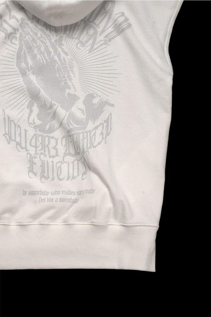 beauty : beast ESSENTIAL SLEEVELESS HI-HOODIE (OFF WHITE) - Image 10