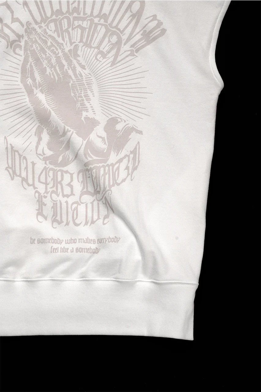 beauty : beast ESSENTIAL SLEEVELESS HI-HOODIE (OFF WHITE) - Image 11