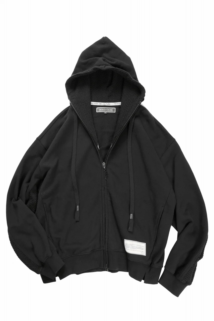 beauty : beast FRONT ZIP HOODIE (BLACK)
