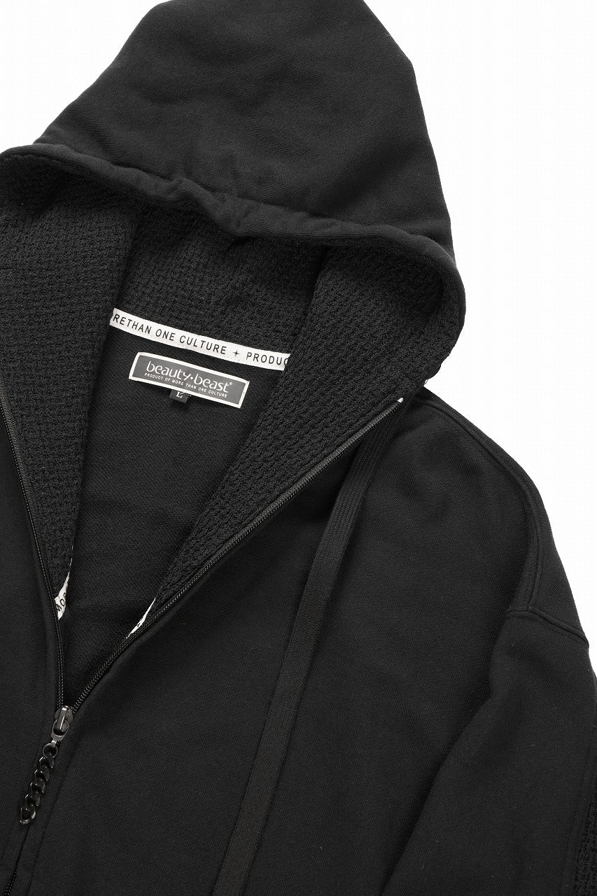 beauty : beast FRONT ZIP HOODIE (BLACK) - Image 10