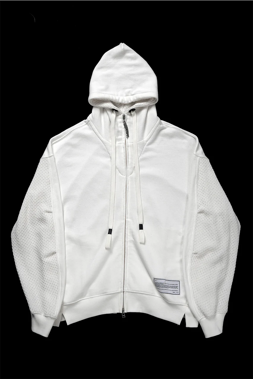 beauty : beast FRONT ZIP HOODIE (OFF WHITE) - Image 3