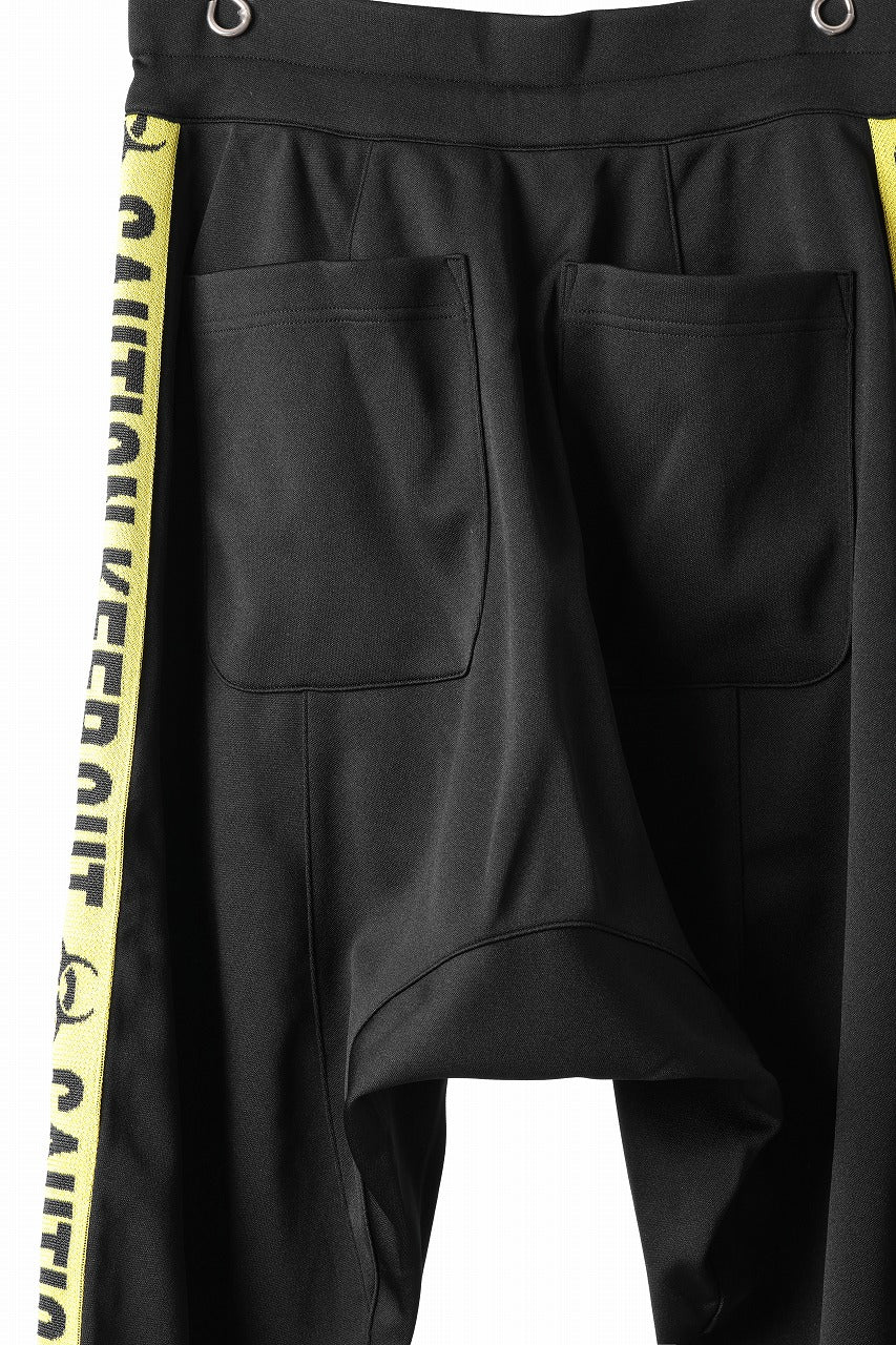 beauty : beast ”KEEP OUT” SARROUEL CROPPED TRACK PANTS (BLACK x YELLOW) - Image 9